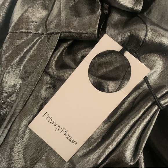 NWT Privacy Please Women’s Small Silver Tie-Front Halter Midi Dress Cocktail - Picture 9 of 11